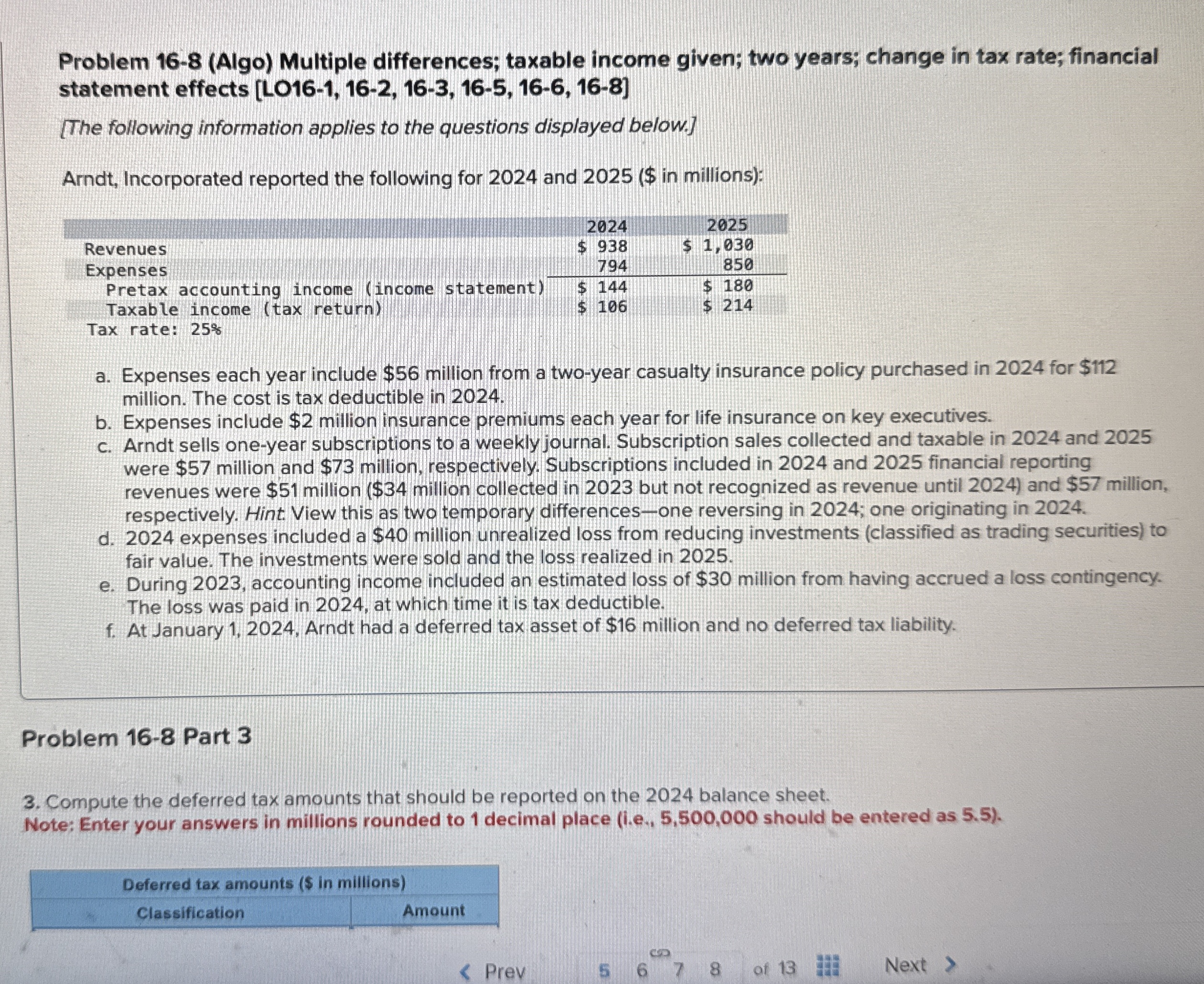 Problem 1 6 - 8 ( Algo ) Multiple differences;