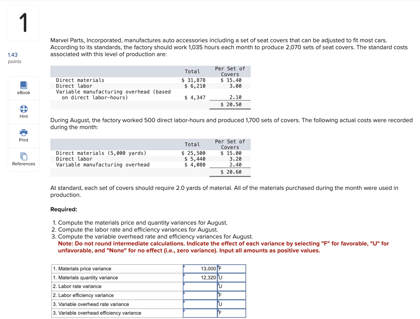 Please calculate the missing gaps for me and