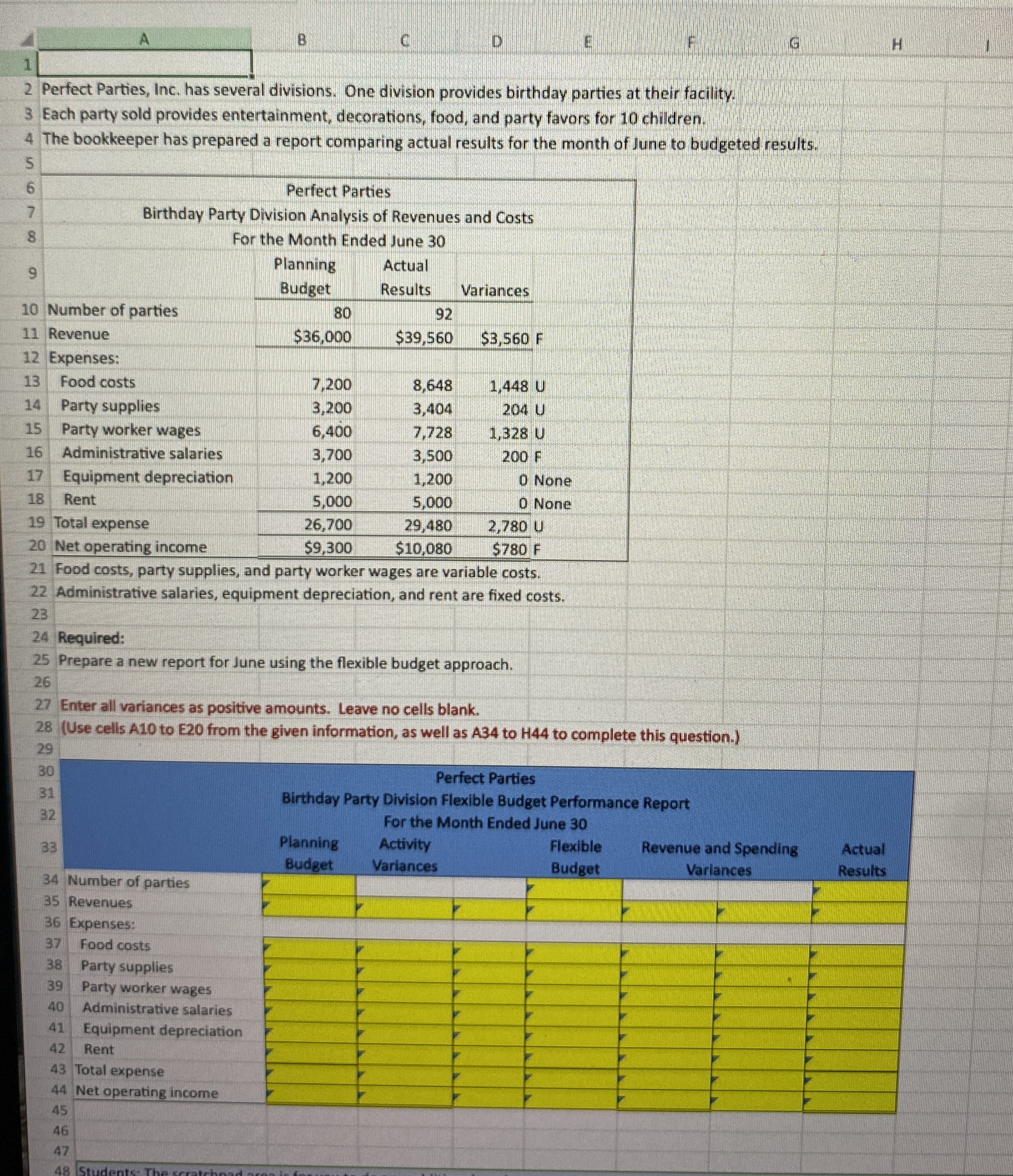 Fill in the yellow blanks