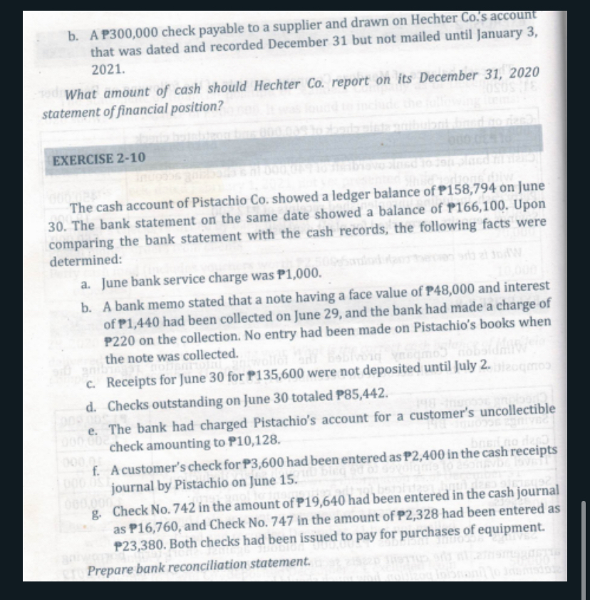b . A P 3 0 0 , 0 0 0 check payable to a supplier