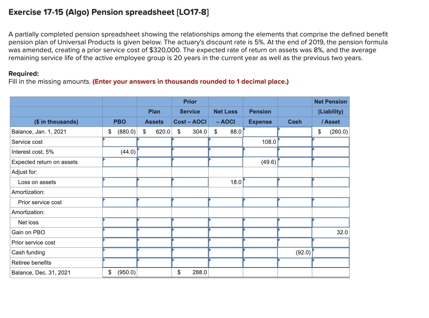 Exercise 1 7 - 1 5 ( Algo ) Pension spreadsheet [