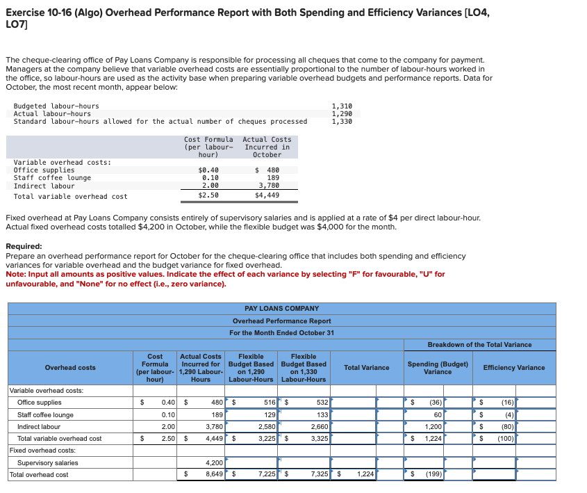 Exercise 1 0 - 1 6 ( Algo ) Overhead Performance