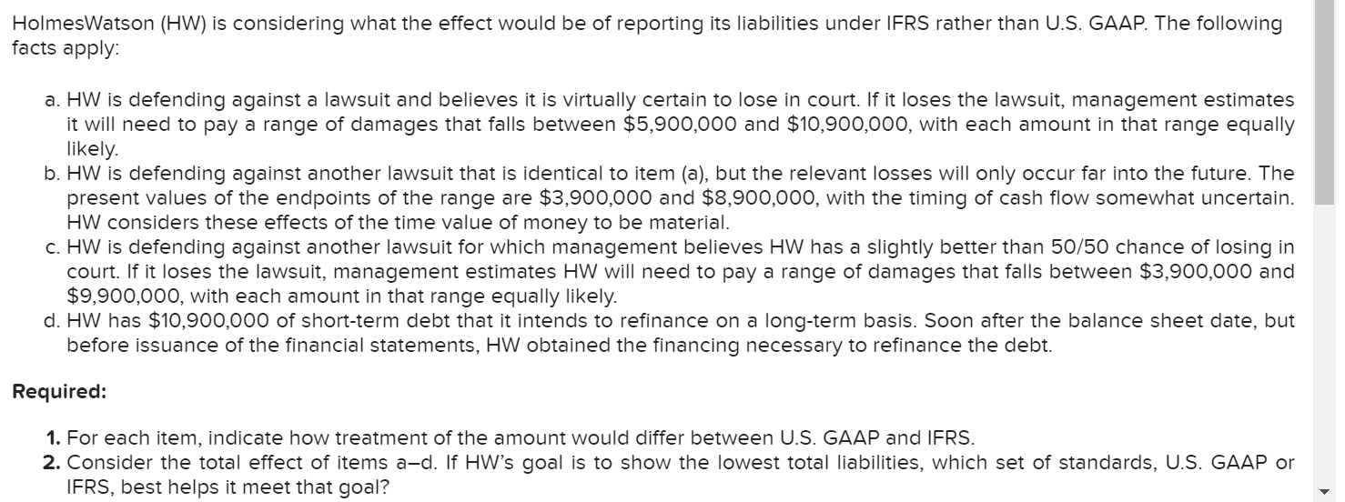 HolmesWatson ( HW ) is considering what the