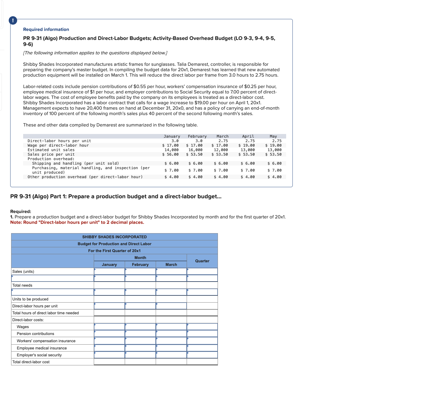 Required information PR 9 - 3 1 ( Algo )