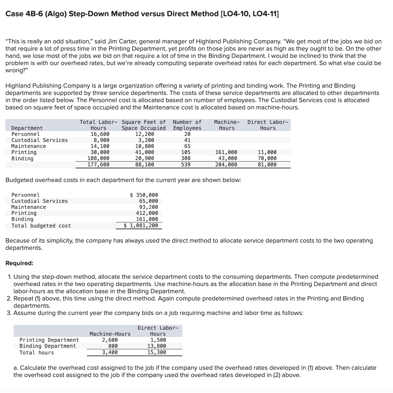Case 4 B - 6 ( Algo ) Step - Down Method versus