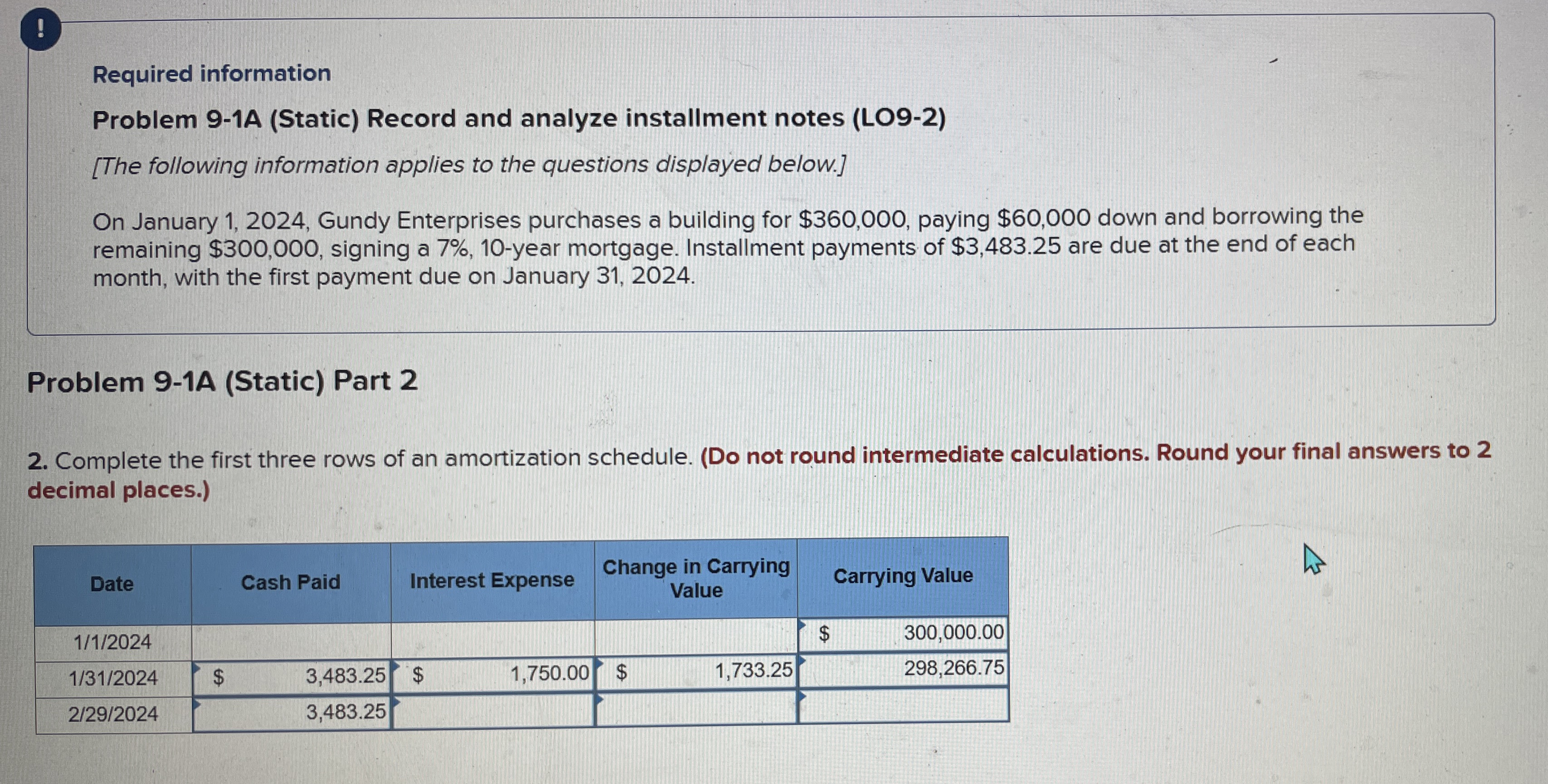 ! Required information Problem 9 - 1 A ( Static )
