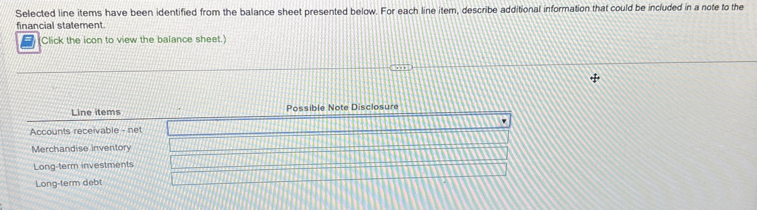 Selected line items have been identified from the