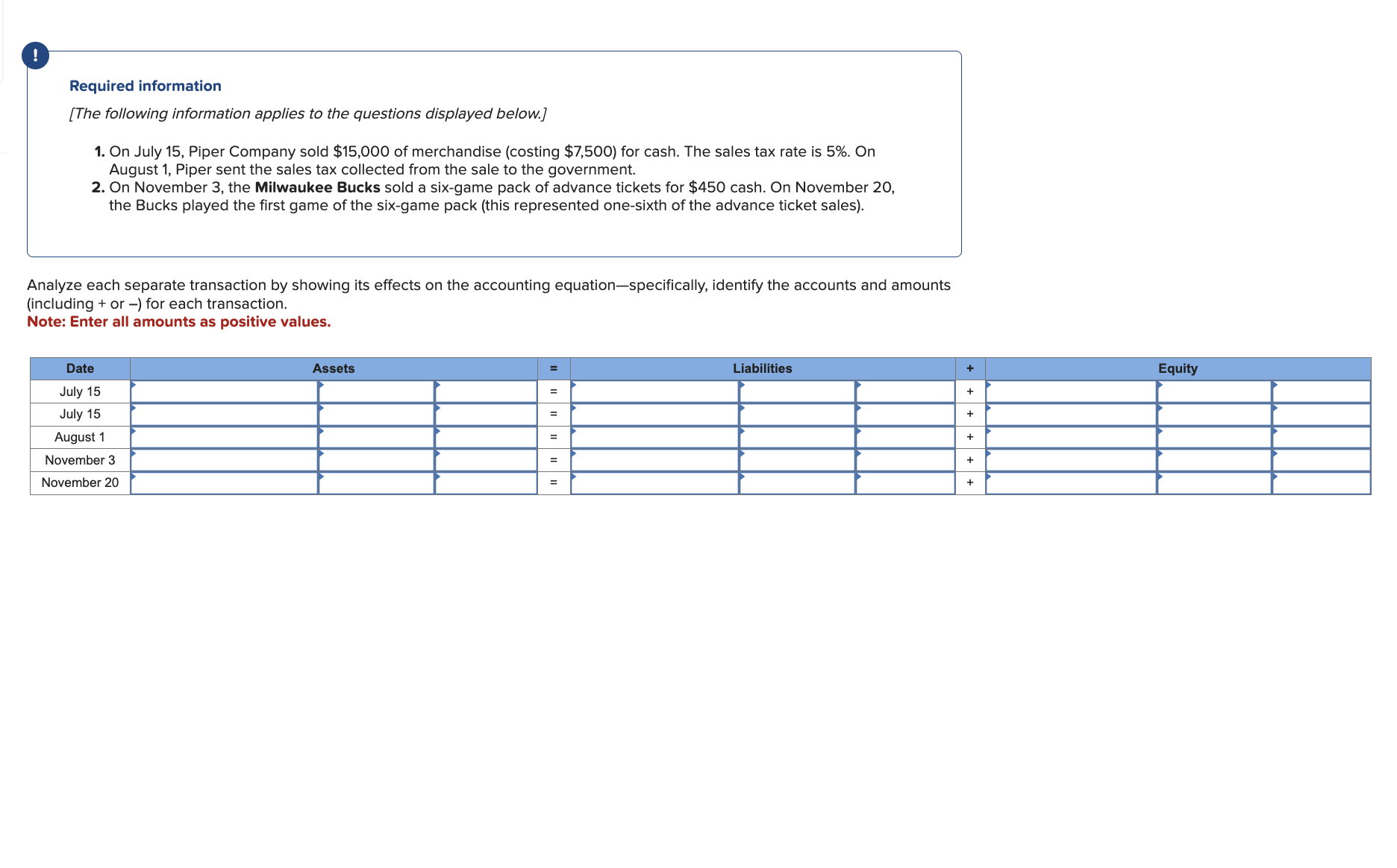 Required information [ The following information