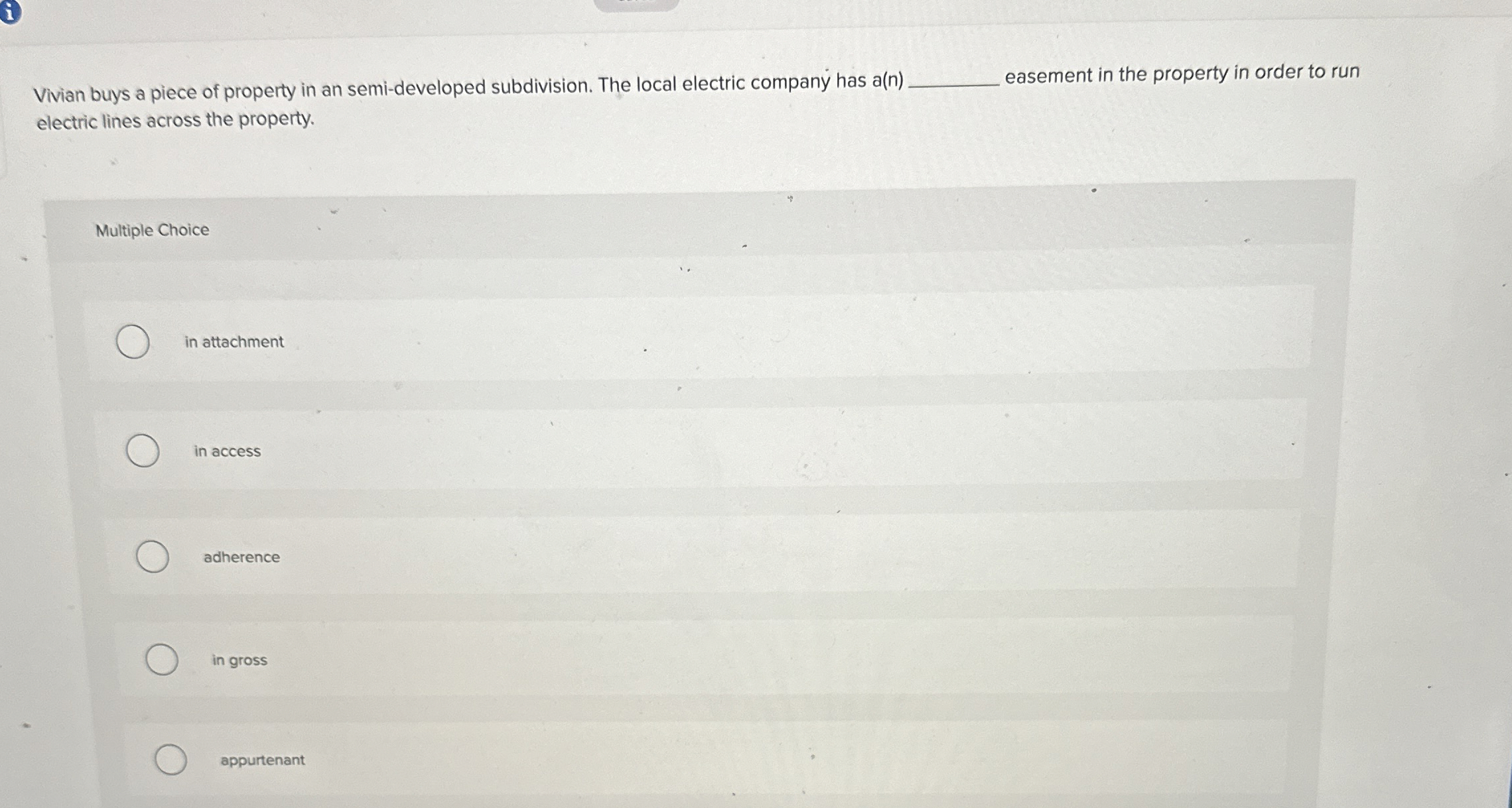 Vivian buys a piece of property in an semi -