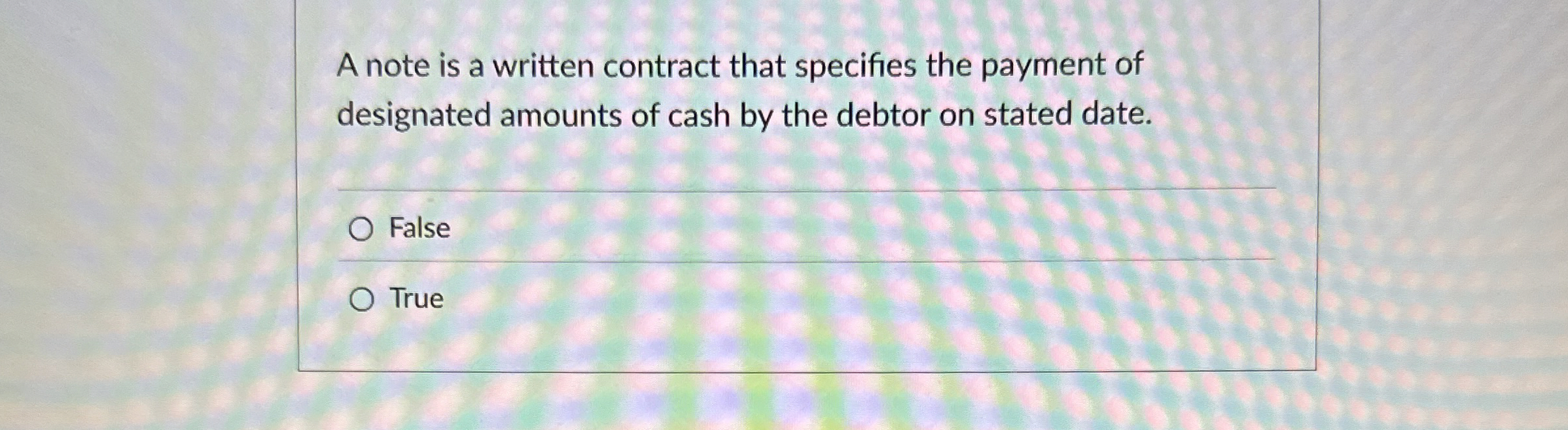 A note is a written contract that specifies the