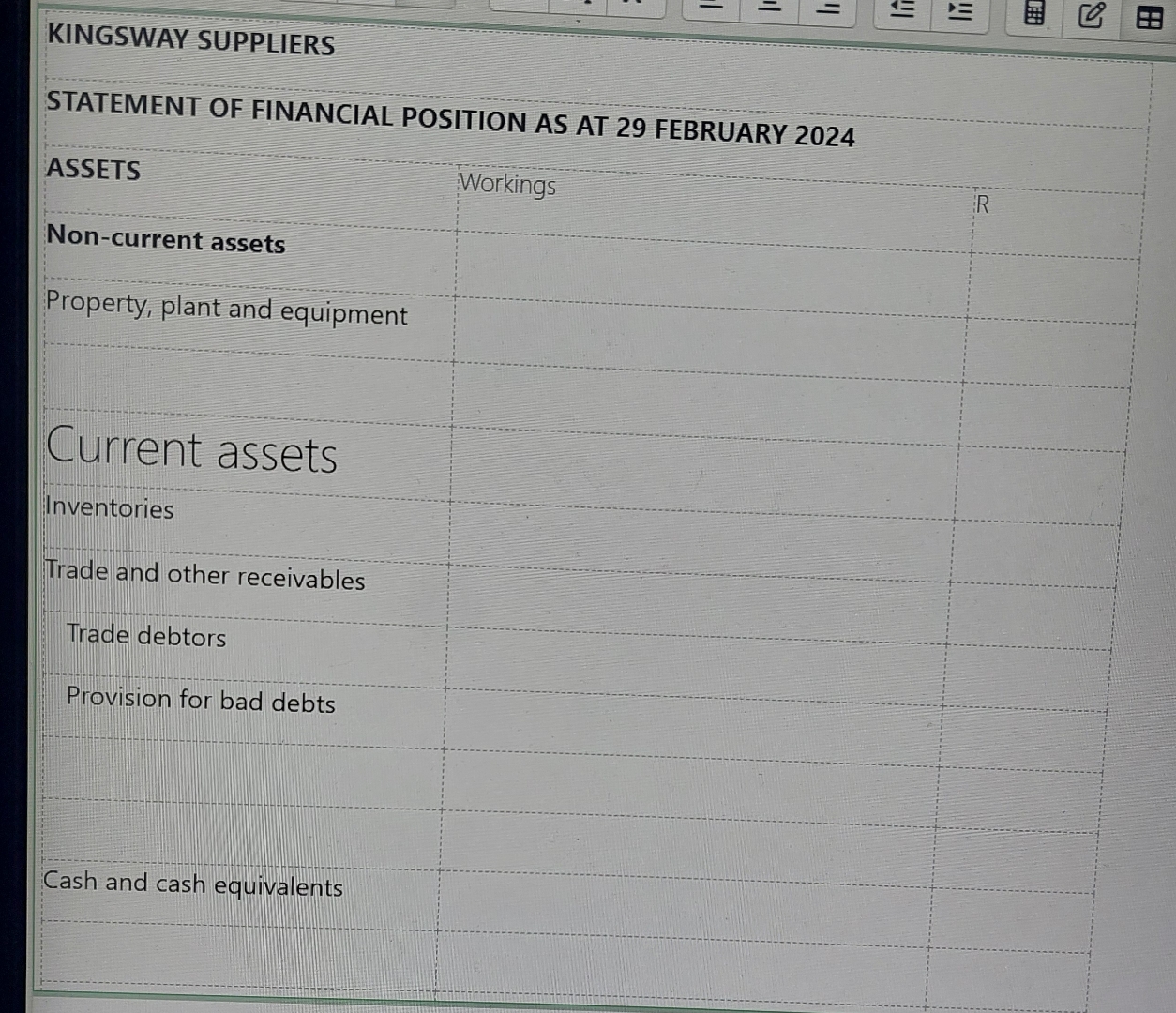 Adjustments and additional information