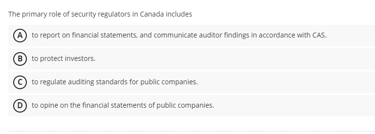 The primary role of security regulators in Canada