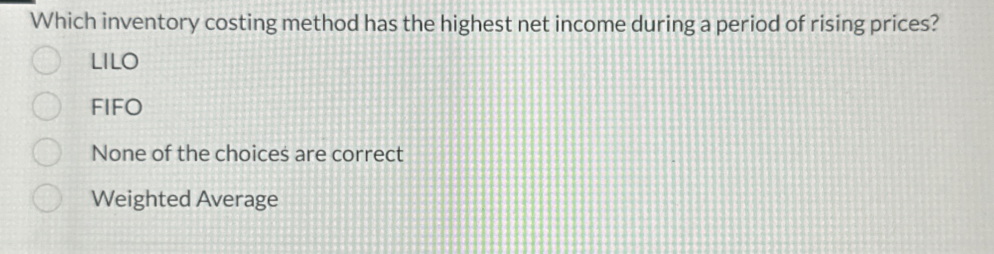 Which inventory costing method has the highest