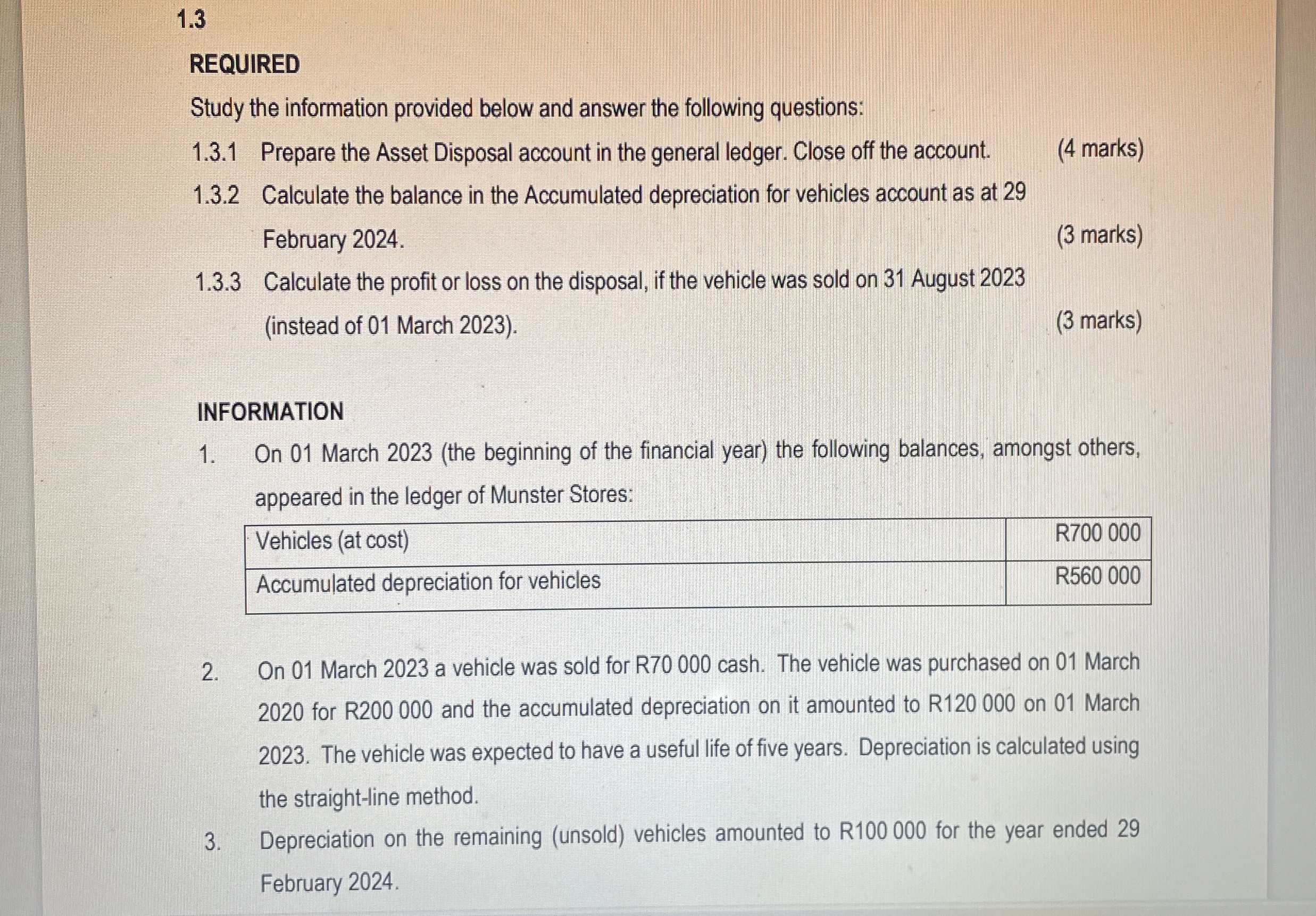 1 . 3 REQUIRED Study the information provided