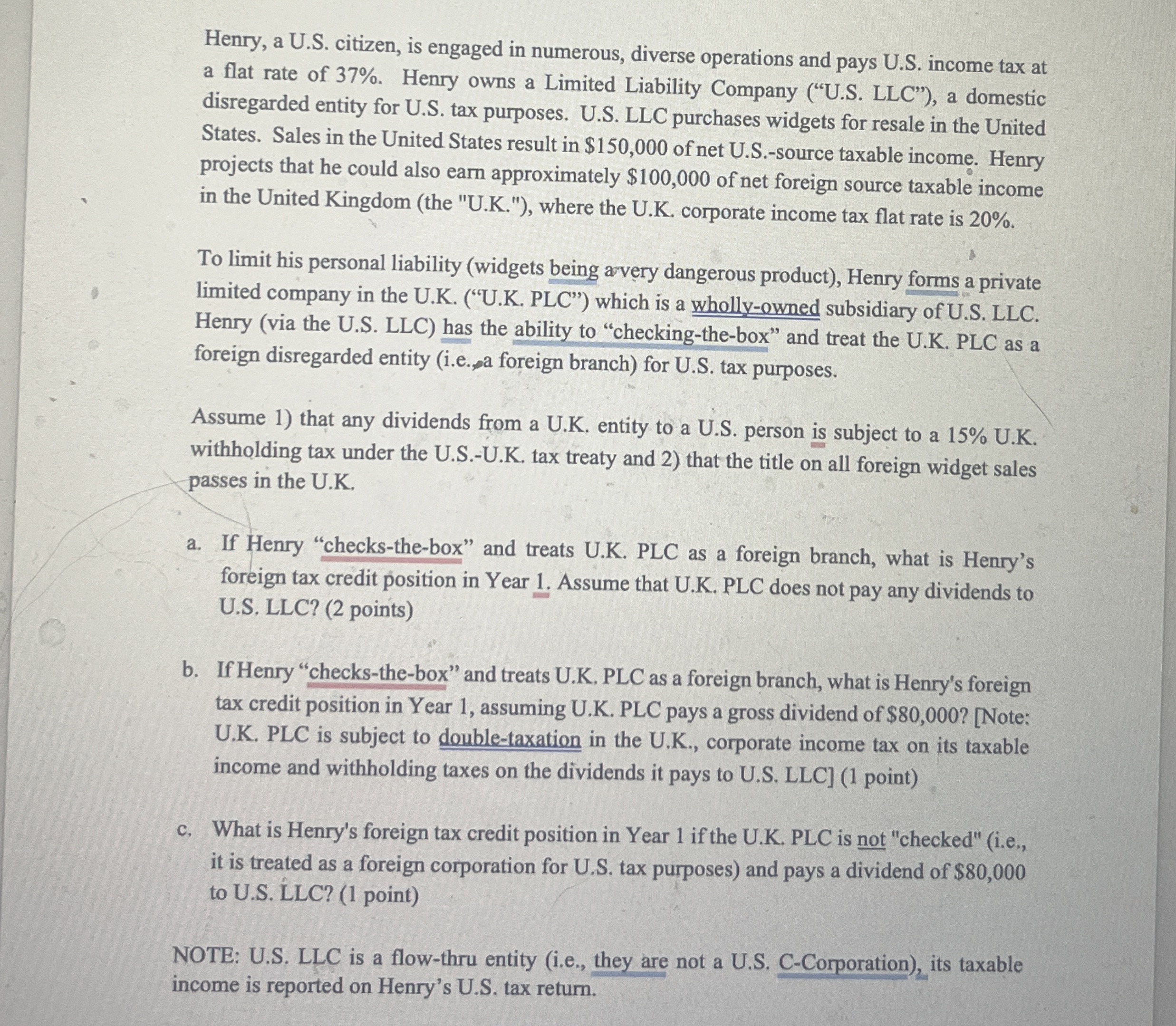 Henry, a U . S . citizen, is engaged in numerous,