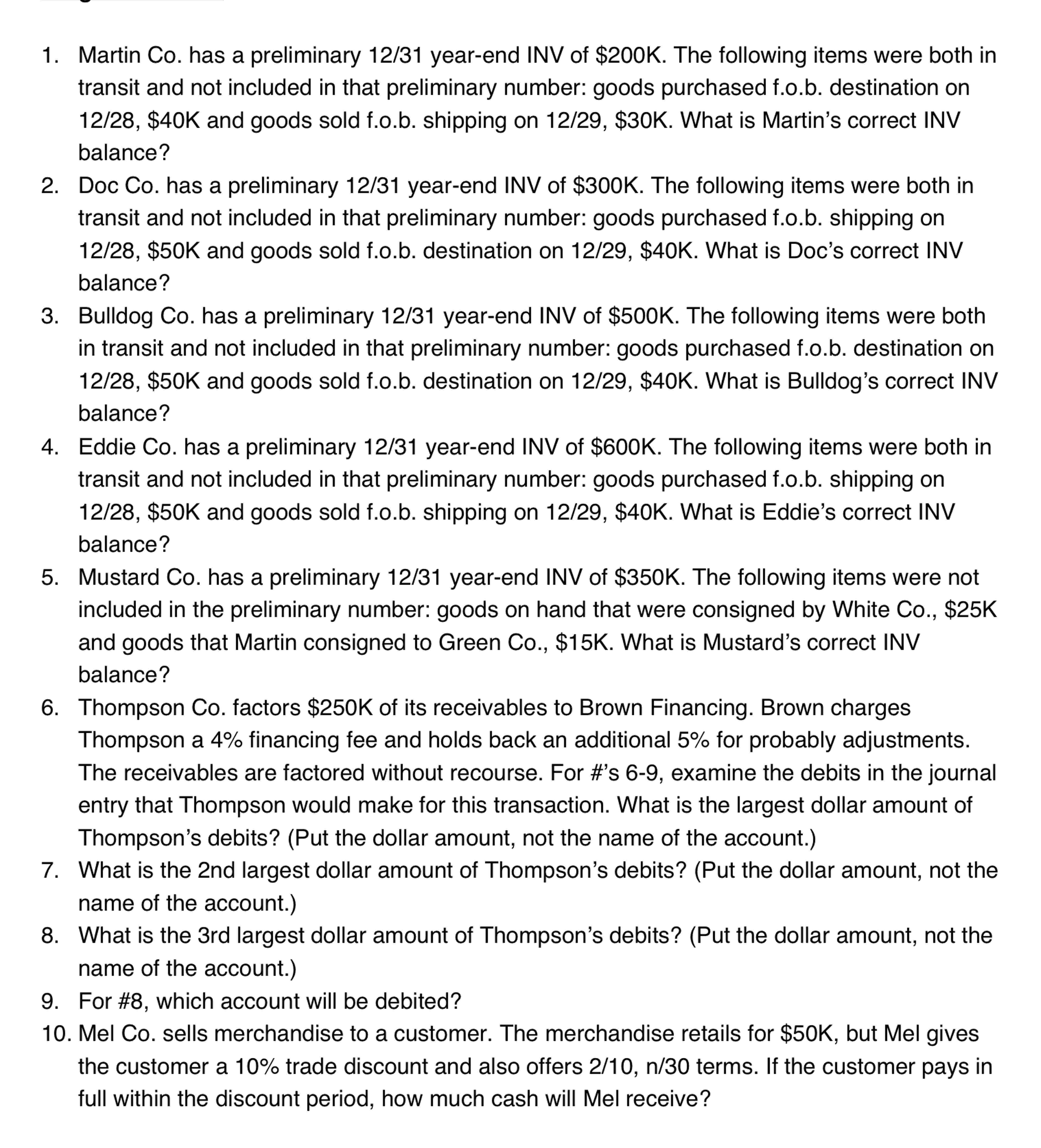 1 . Martin Co . has a preliminary \ ( 1 2 / 3 1 \