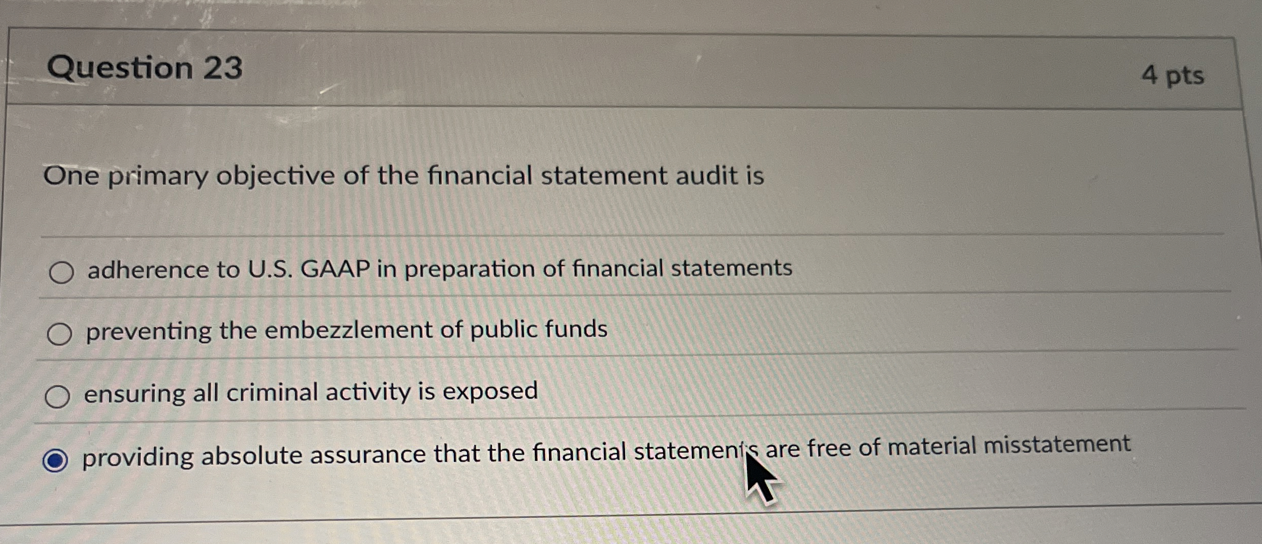 Question 2 3 One primary objective of the