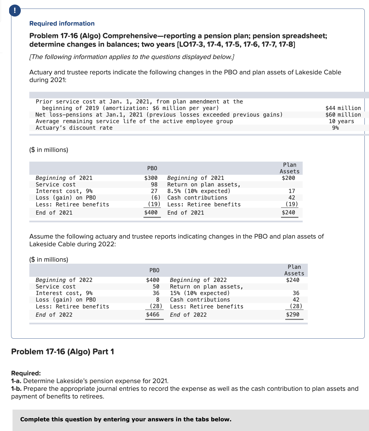 Required information Problem 1 7 - 1 6 ( A l g o