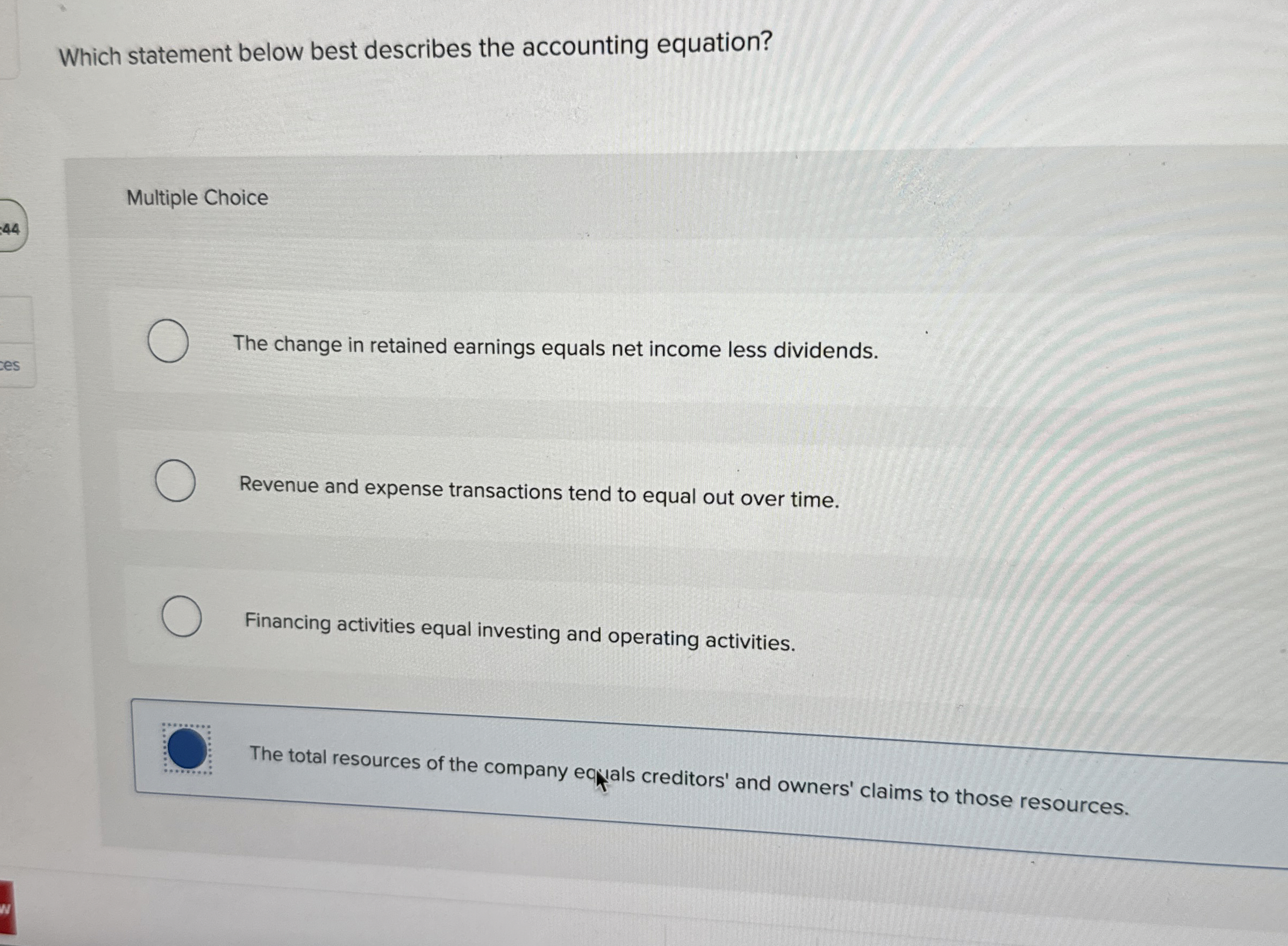 Which statement below best describes the