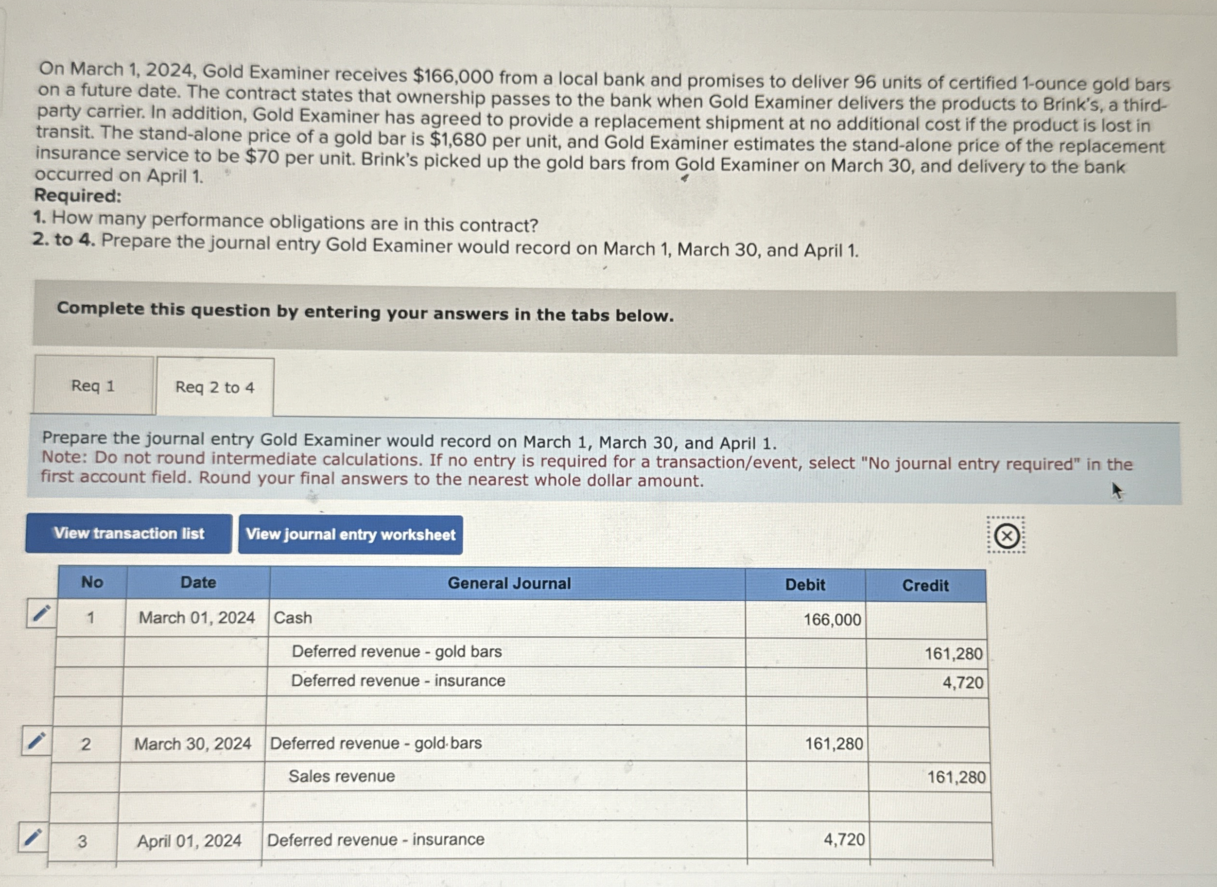 On March 1 , 2 0 2 4 , Gold Examiner receives $ 1