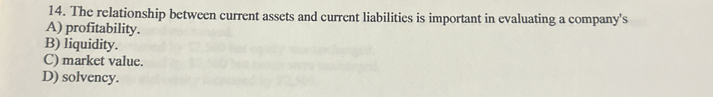 The relationship between current assets and