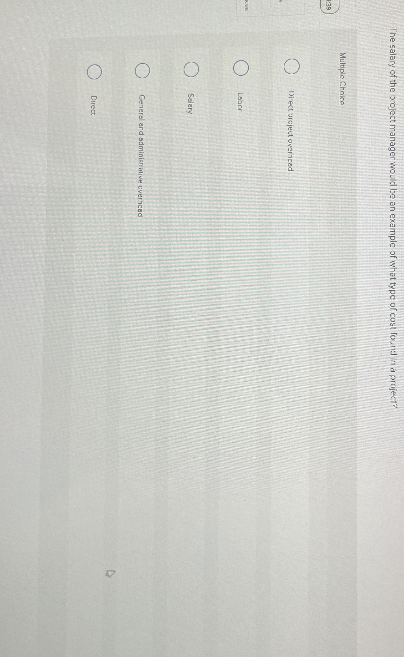 The salary of the project manager would be an