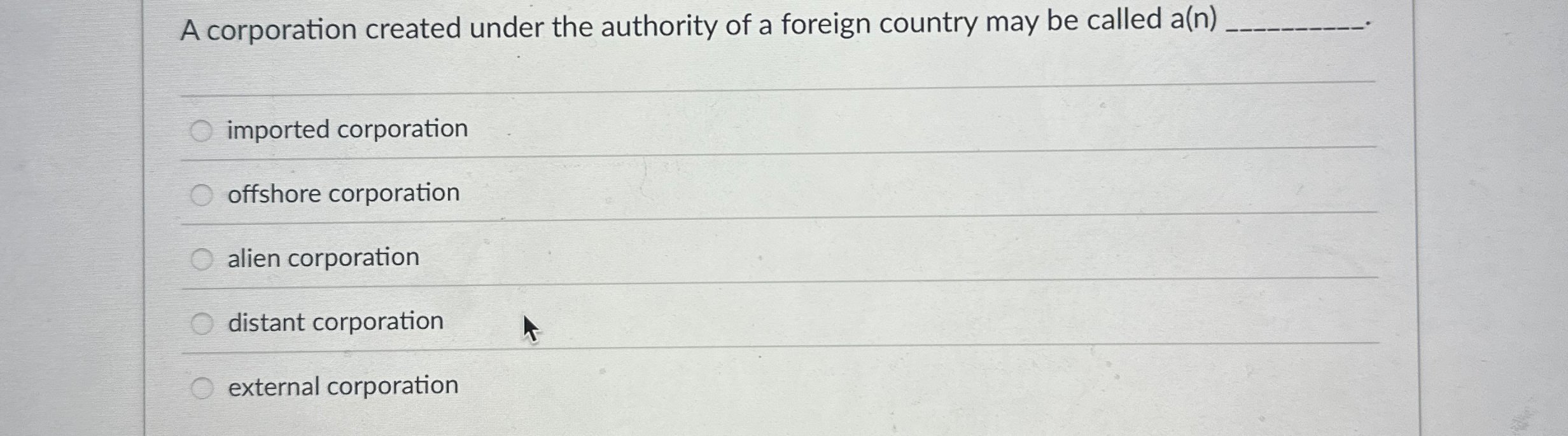 A corporation created under the authority of a