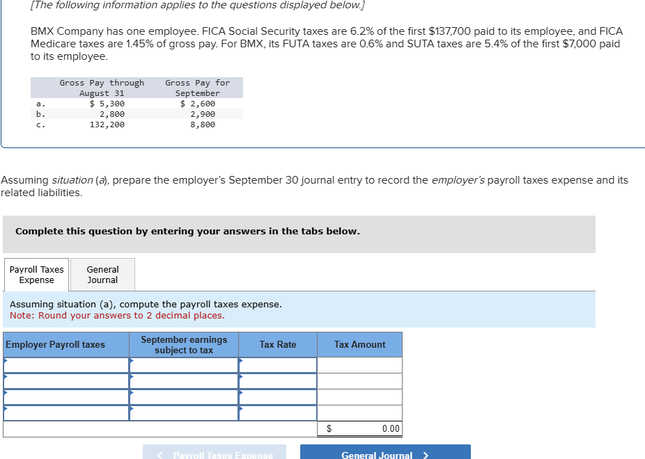 BMX Company has one employee. FICA Social