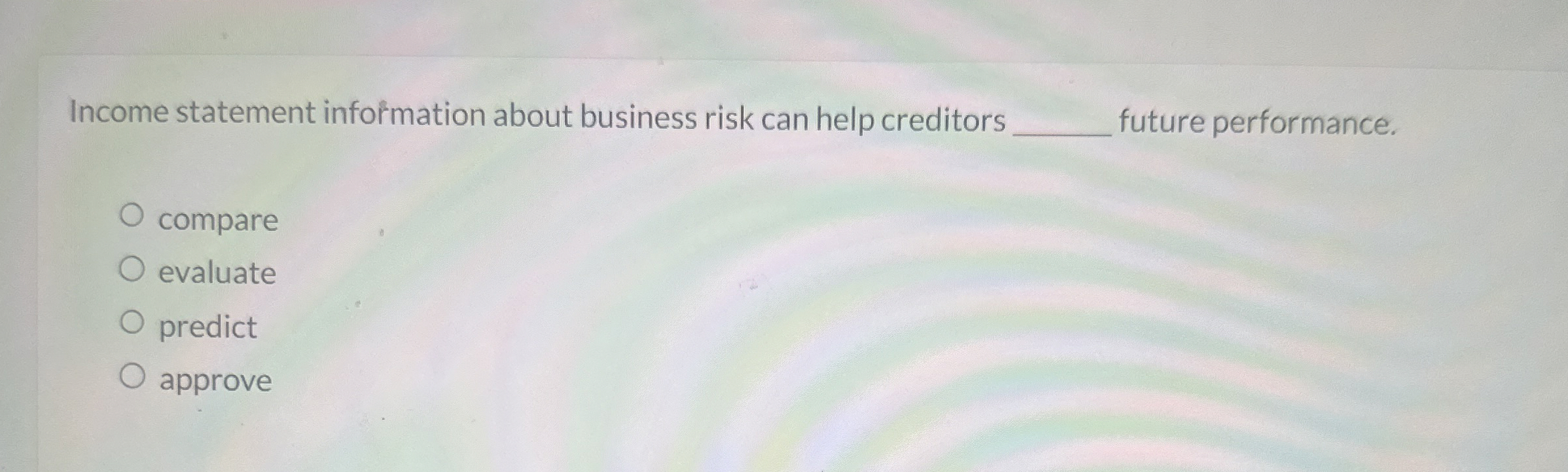 Income statement information about business risk