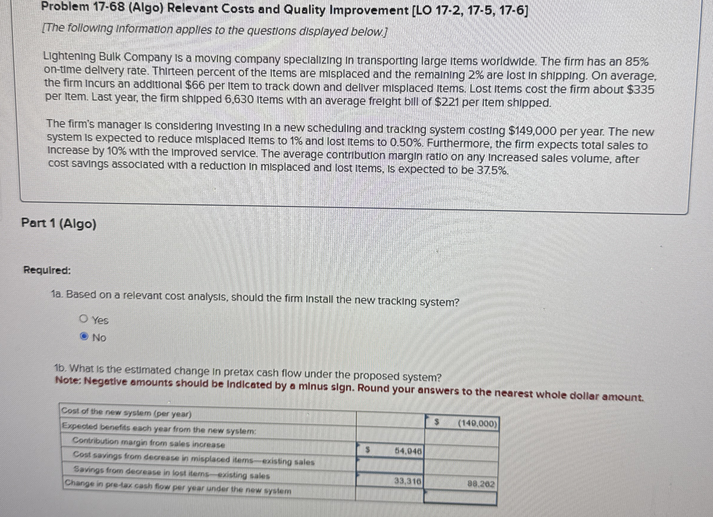 Problem 1 7 - 6 8 ( Algo ) Relevant Costs and