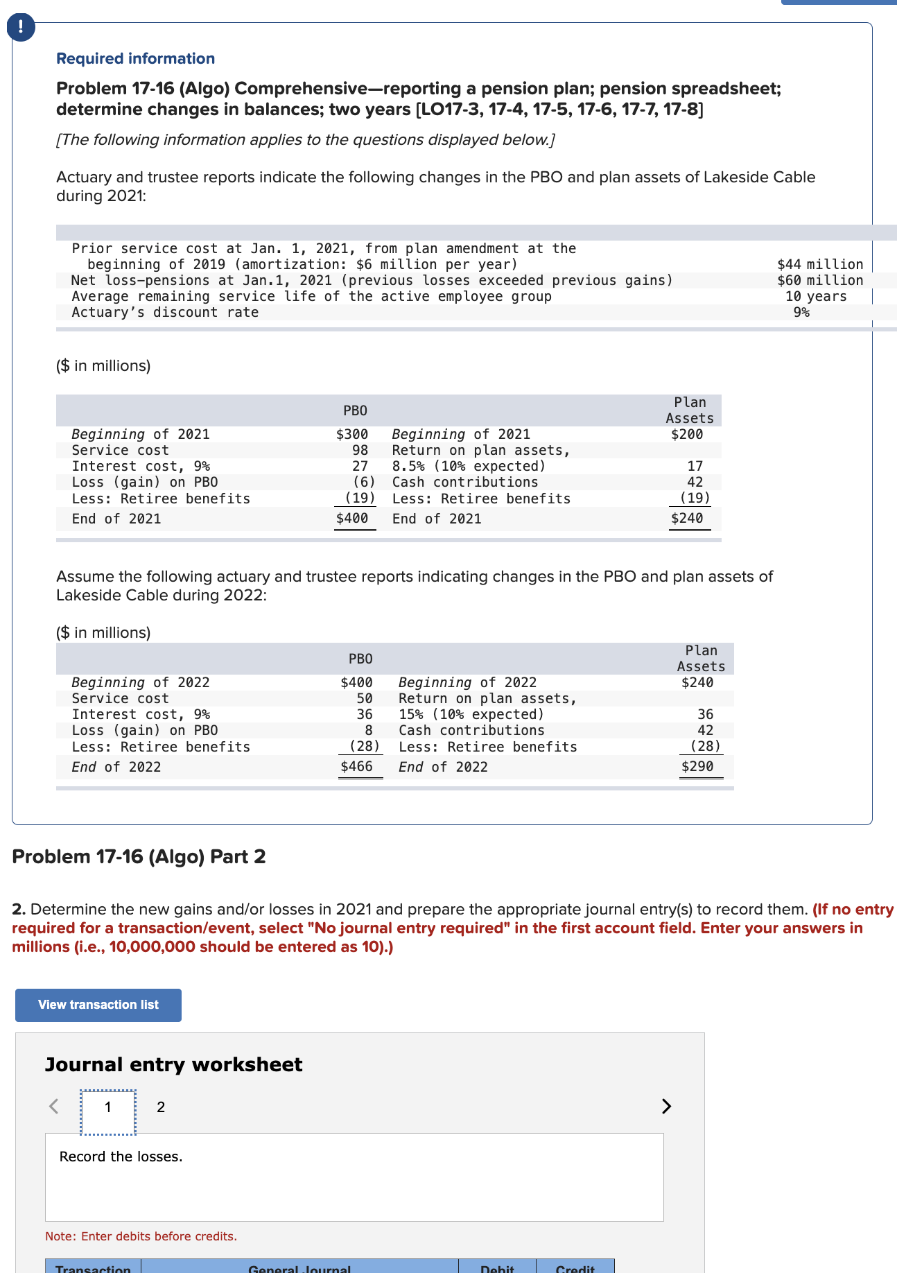 Required information Problem 1 7 - 1 6 ( Algo )