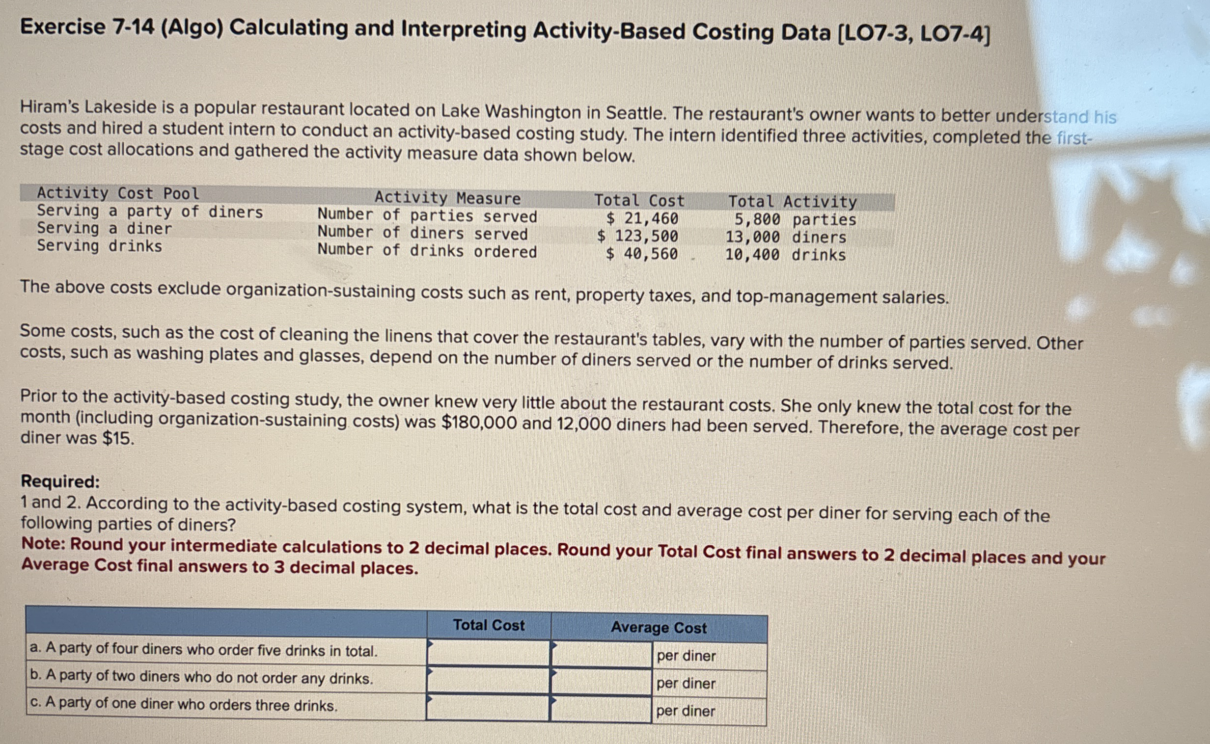 Exercise 7 - 1 4 ( Algo ) Calculating and