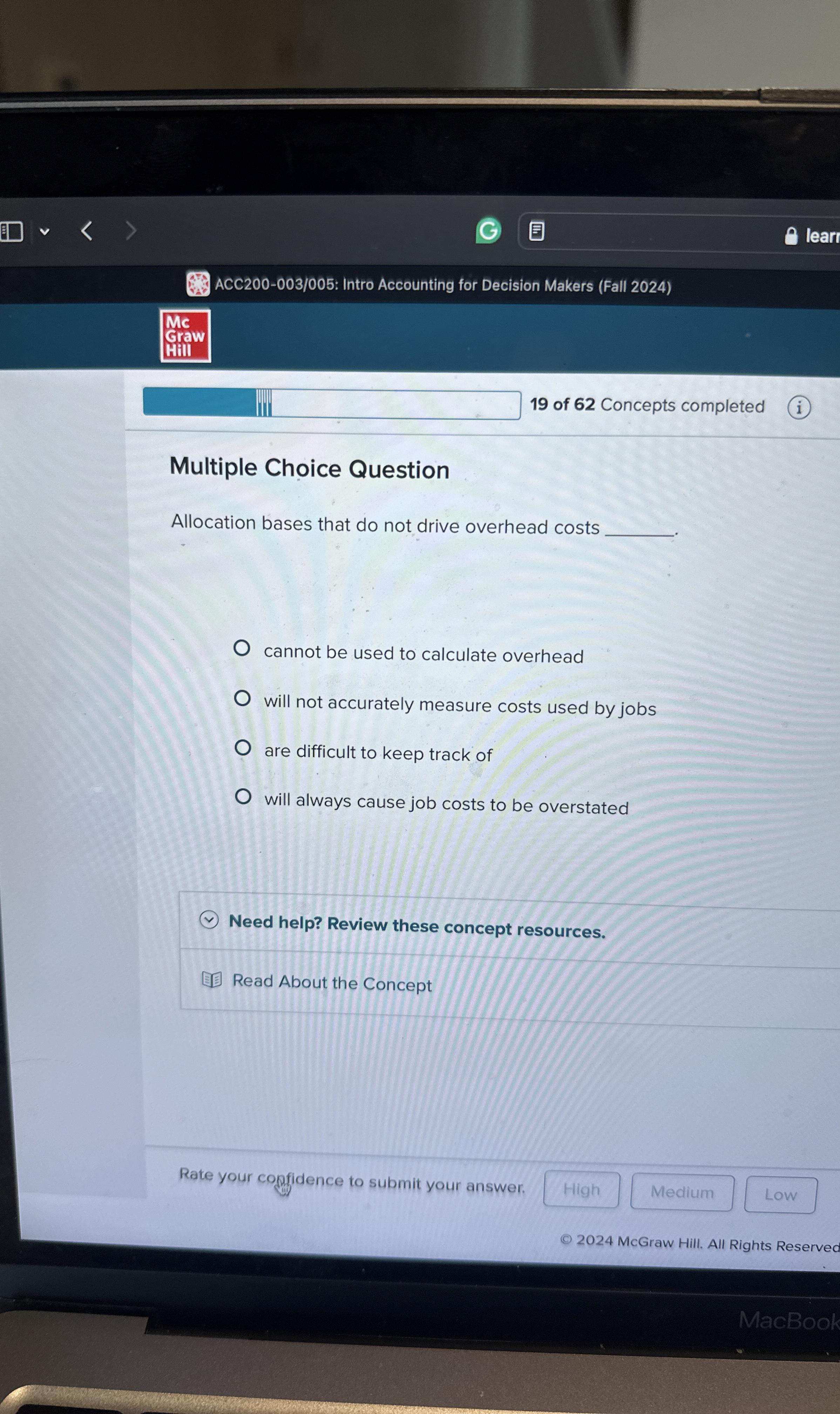 Multiple Choice Question Allocation bases that do
