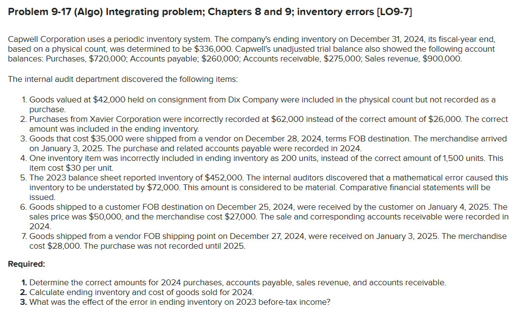 Problem 9 - 1 7 ( Algo ) Integrating problem;