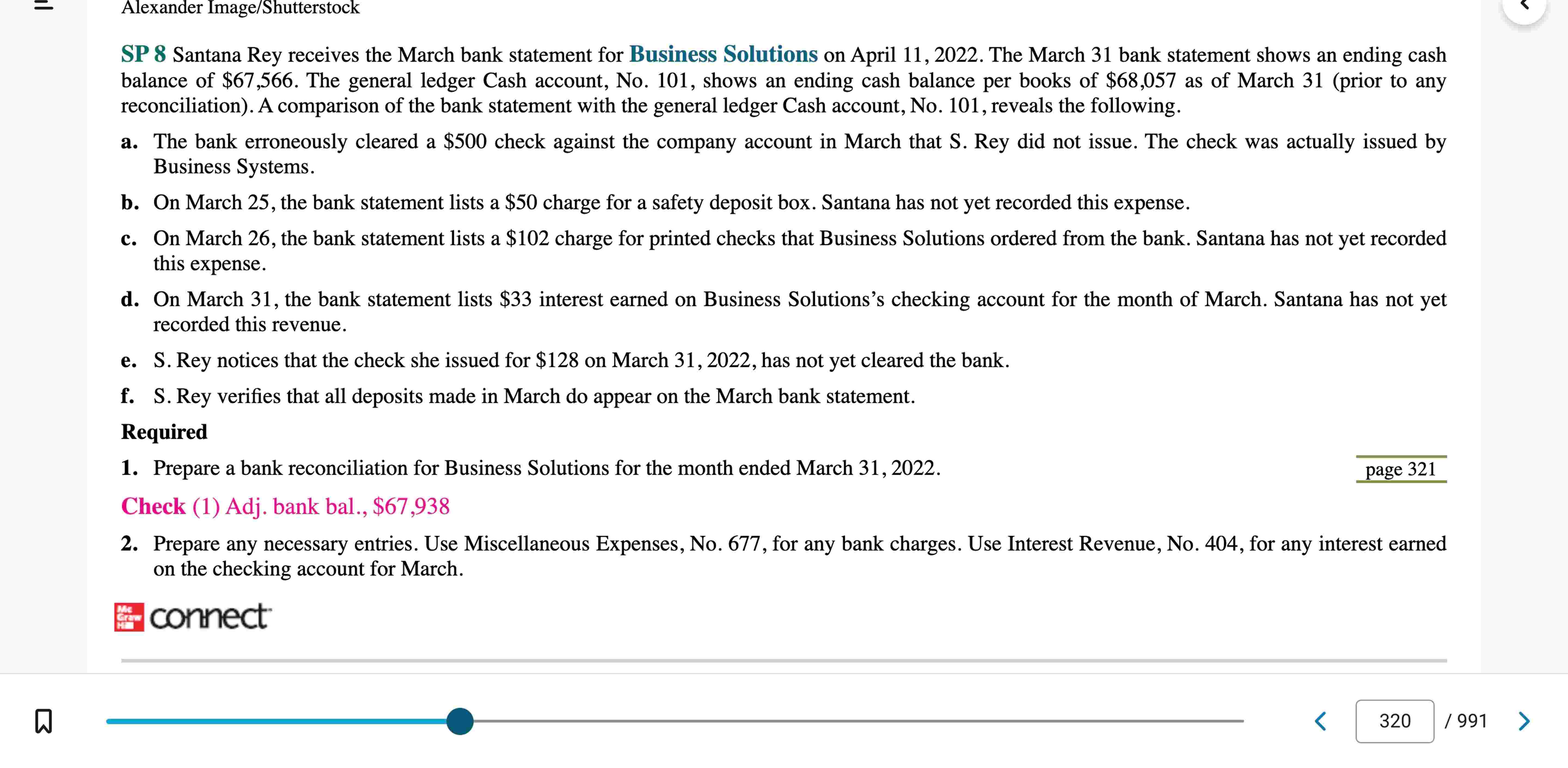Problem 8 - 4 B Preparing a bank reconciliation
