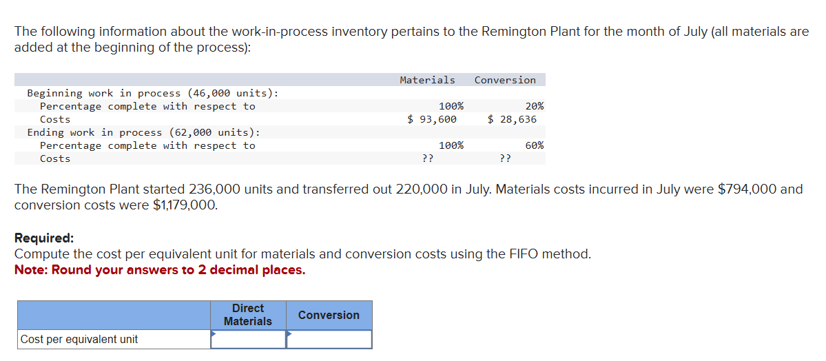 The following information about the work - in -