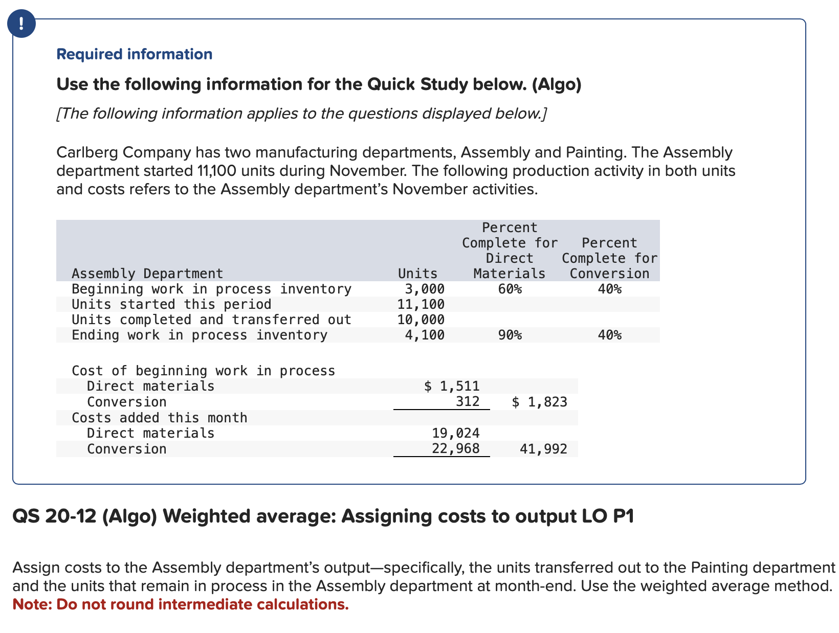 QS 2 0 - 1 2 ( Algo ) Weighted average: Assigning