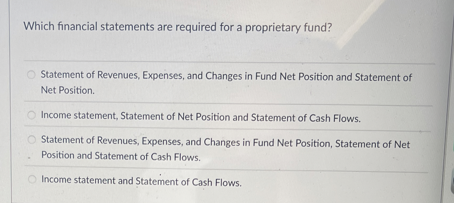 Which financial statements are required for a