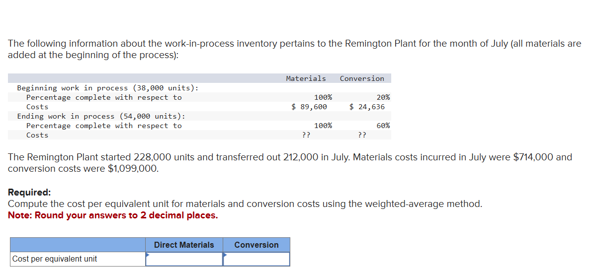 The following information about the work - in -