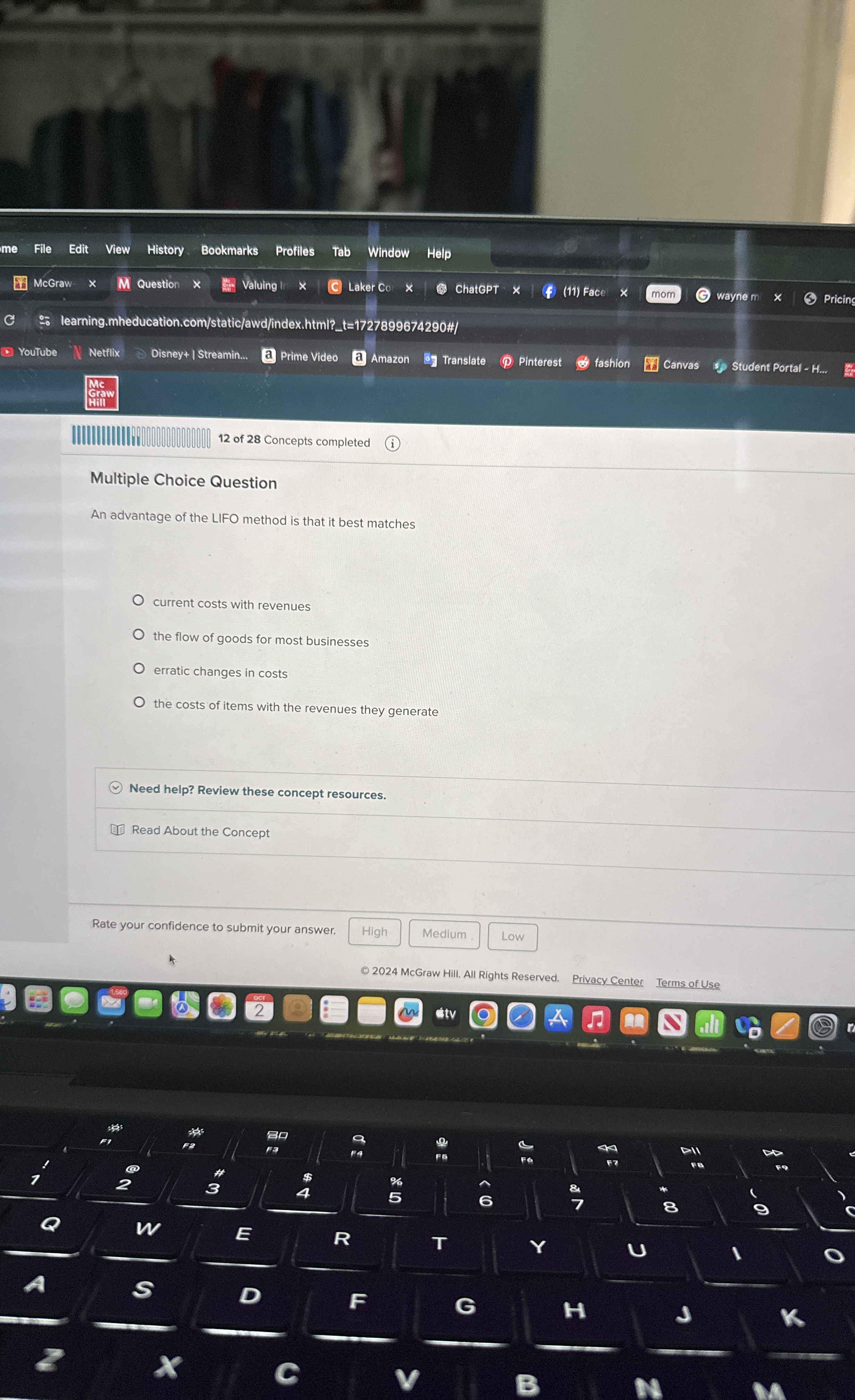 Multiple Choice Question An advantage of the LIFO
