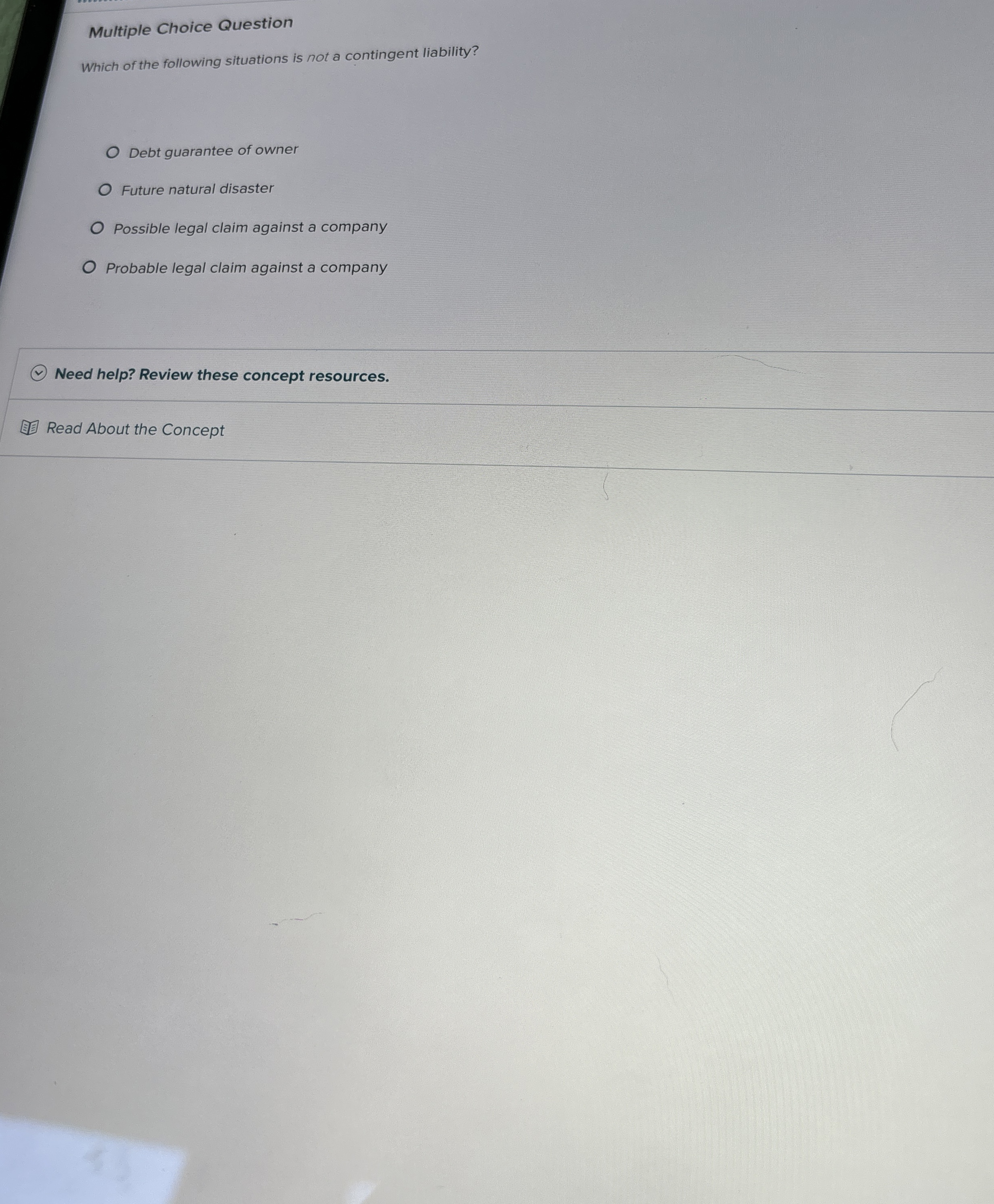 Multiple Choice Question Which of the following