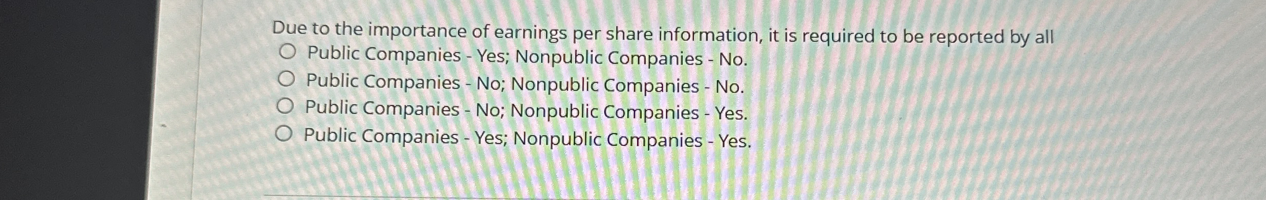 Due to the importance of earnings per share