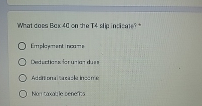 What does Box 4 0 on the T 4 slip indicate? *