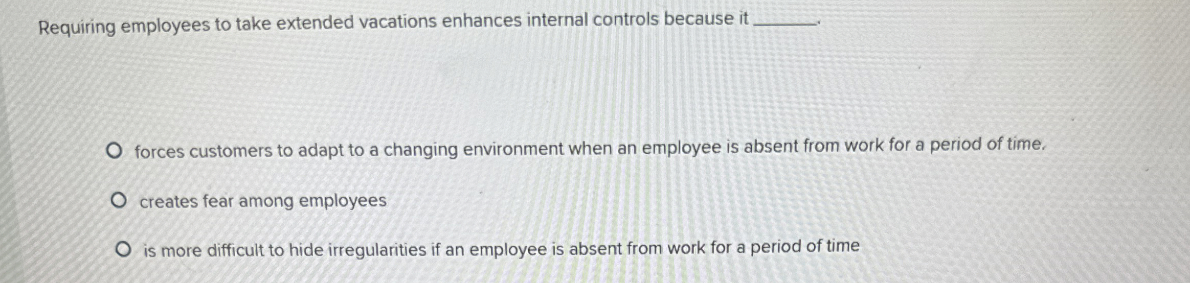 Requiring employees to take extended vacations