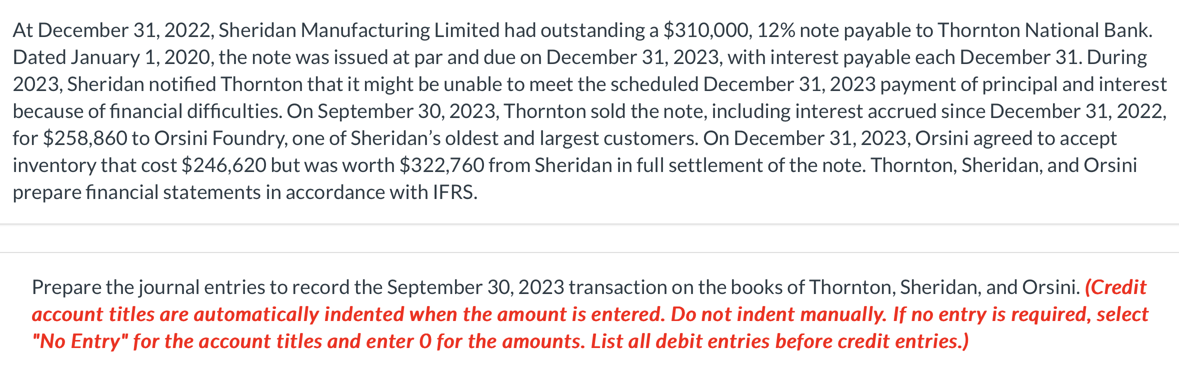 Prepare the journal entries to record the