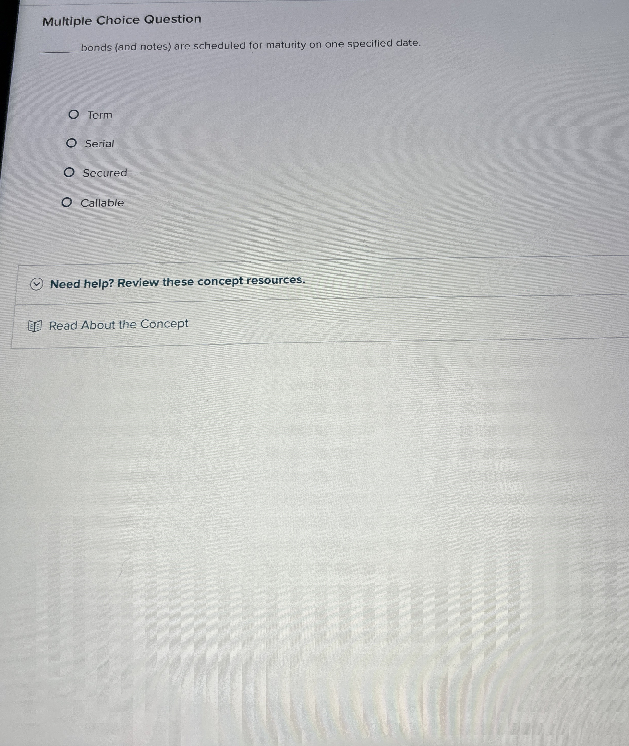 Multiple Choice Question bonds ( and notes ) are