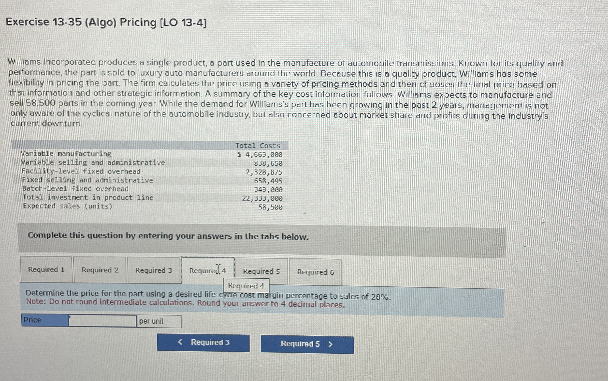 Exercise 1 3 - 3 5 ( Algo ) Pricing [ LO 1 3 - 4