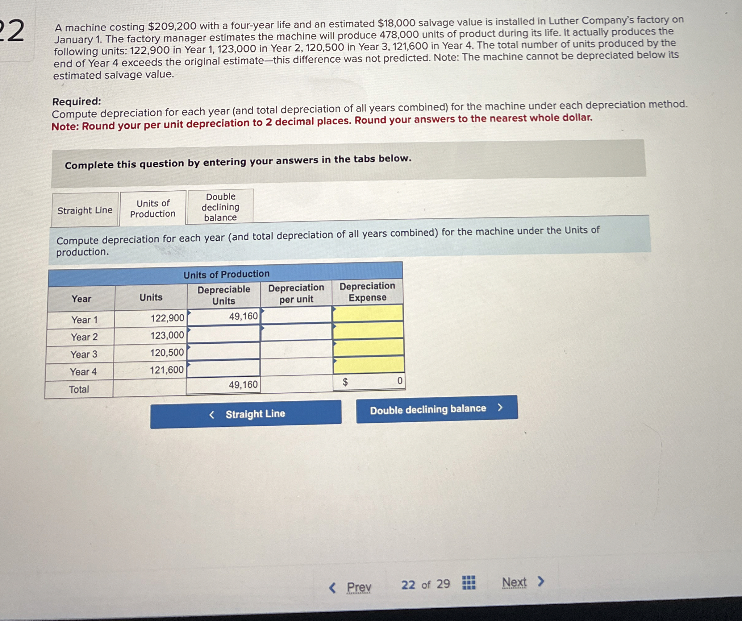 2 A machine costing $ 2 0 9 , 2 0 0 with a four -