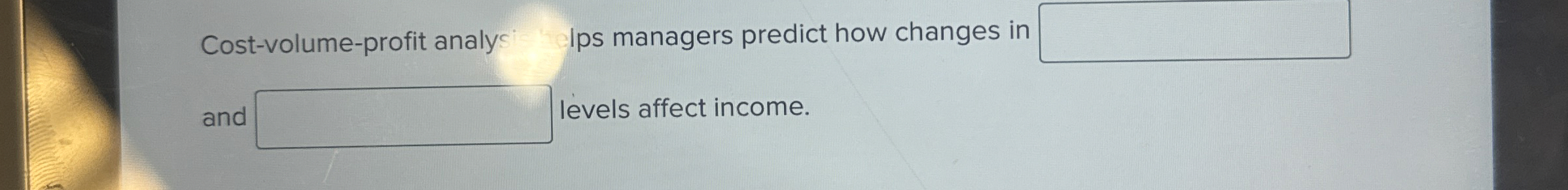 Cost - volume - profit analys Ips managers
