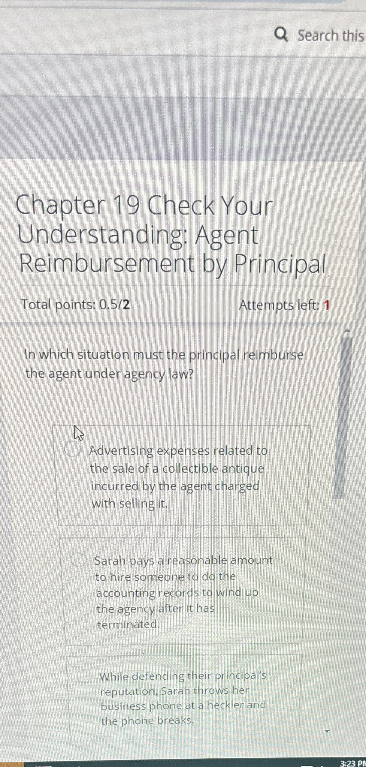 In which situation must the principal reimburse